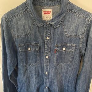 Levi's jean button up shirt.